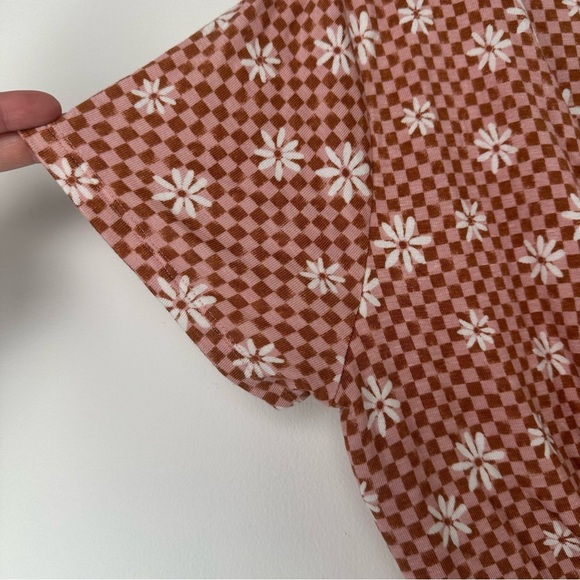 So Women’s Crop Top Size XXL Pink Floral Checkered Retro Dopamine Dressing - Picture 5 of 6